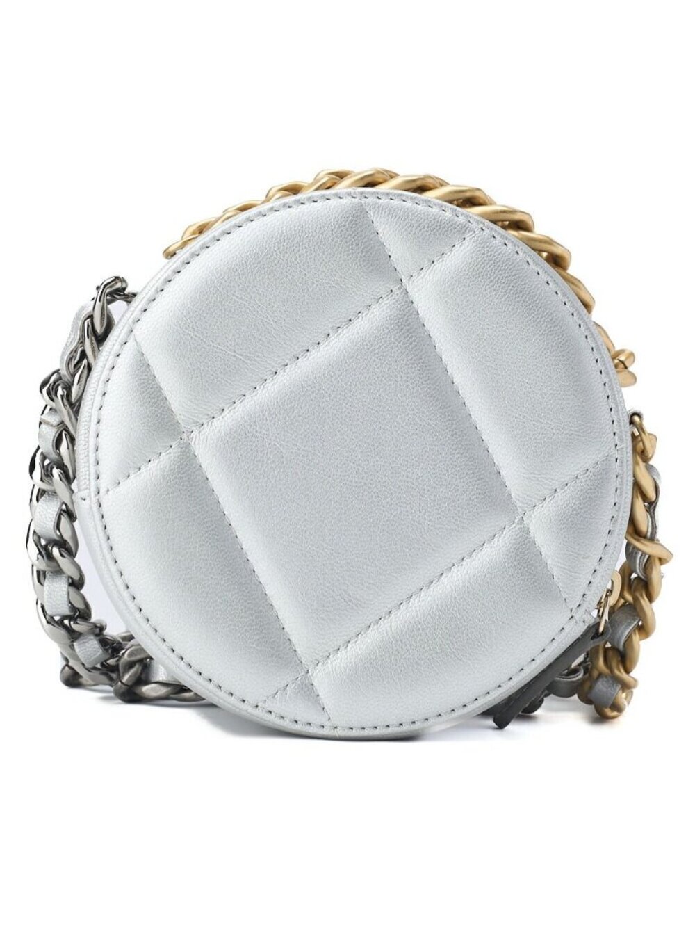 Chanel Tote 19 Quilted Chain Shoulder Lambskin Silver - Picture 4 of 10